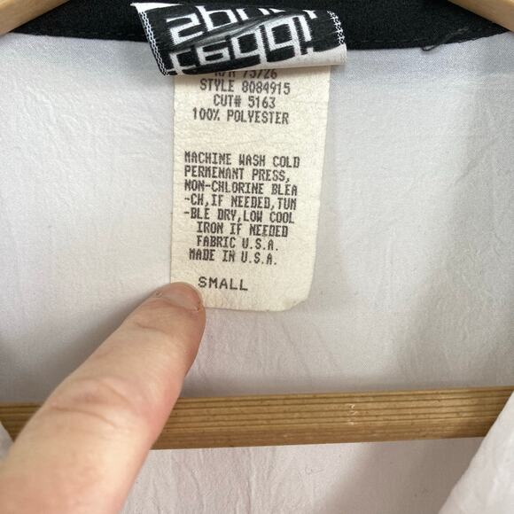 Funky 80s Black and white Polo Style Blouse - Picture 5 of 7